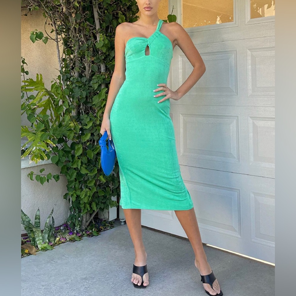Green midi dress